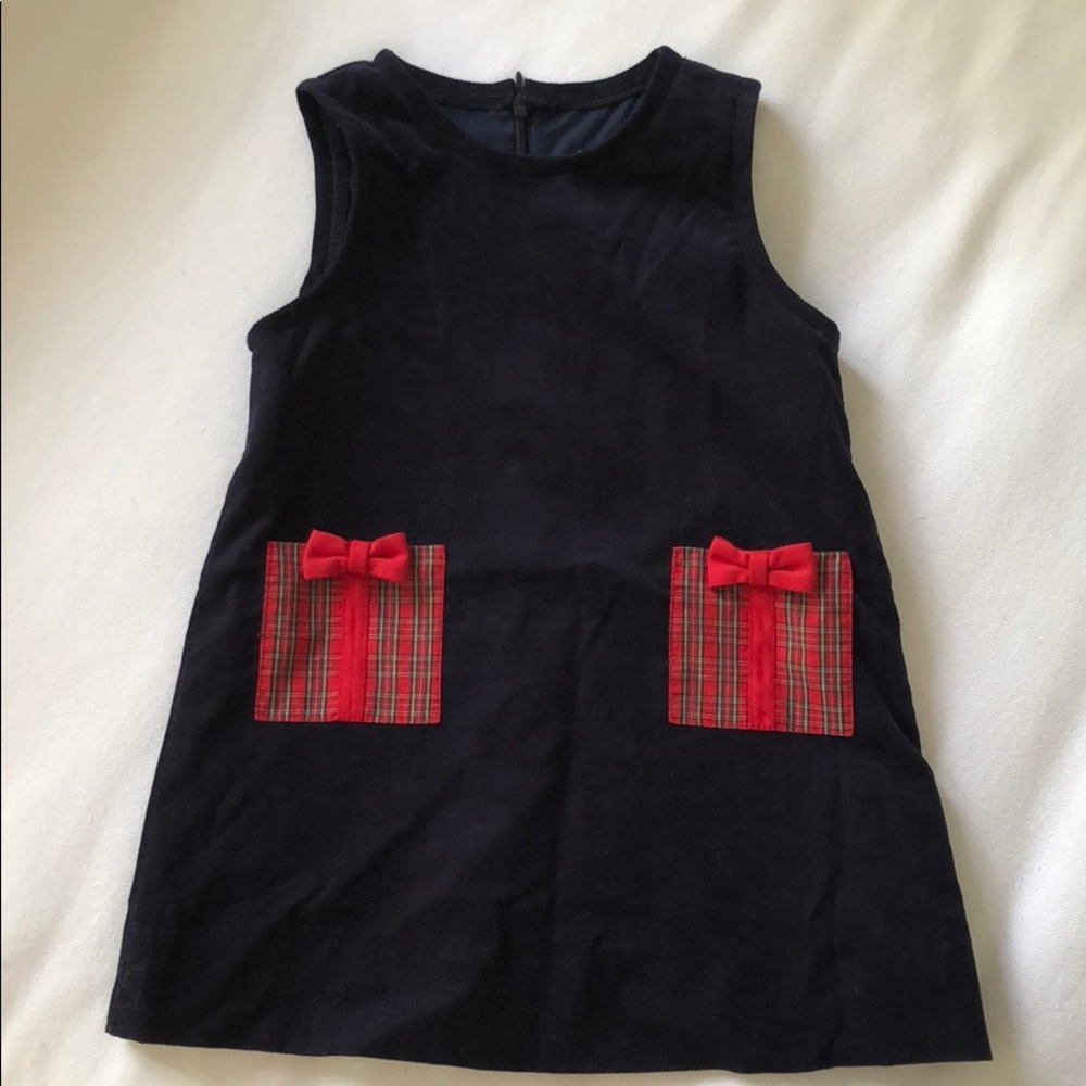 Navy Corduroy Jumper with Present Pockets